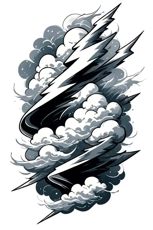 Thunderbolt With Clouds