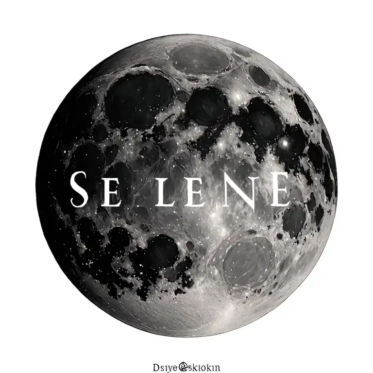 Realistic Full Moon With The Name Selene In It
