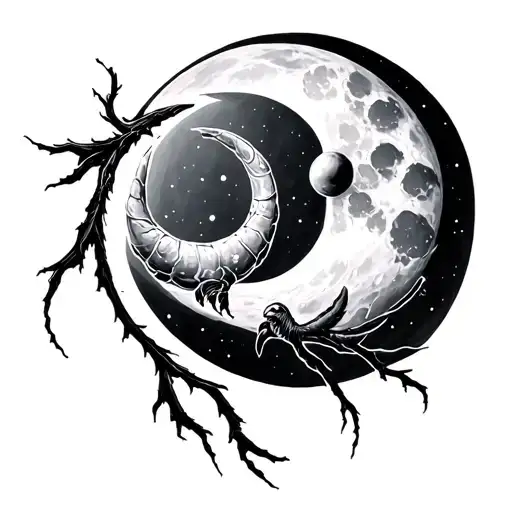 Cancer Zodiac Symbol With Moon