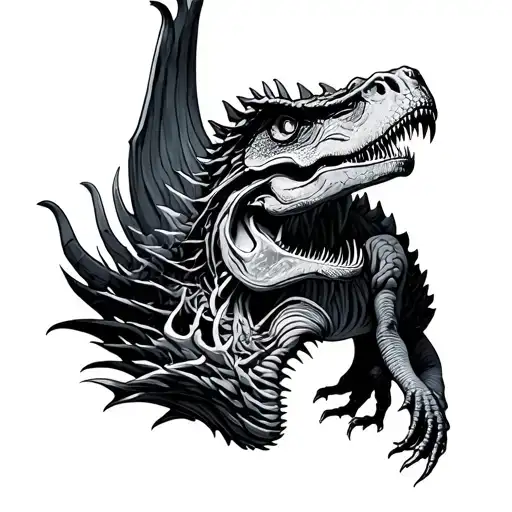 Dinosaur Fossil And Dragons