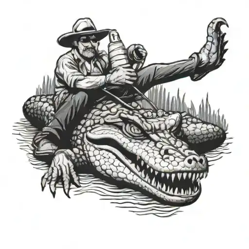 Florida Man Riding Alligator