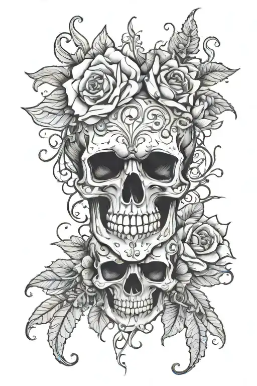Floral Gothic Skull