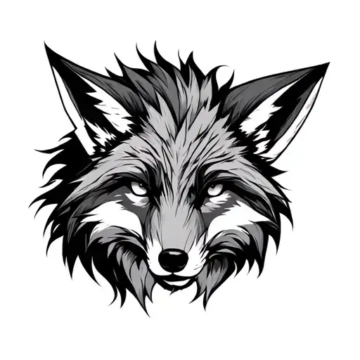 Warrior Fox Viking Line Work