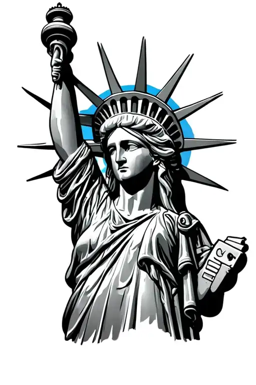 Statue Of Liberty With Gun Jamaica Arm Sleeve