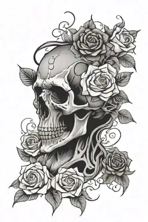 Skull With Roses
