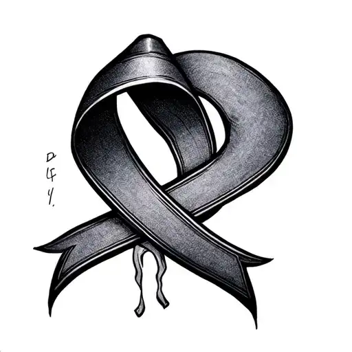 Breast Cancer Ribbon Fine Line