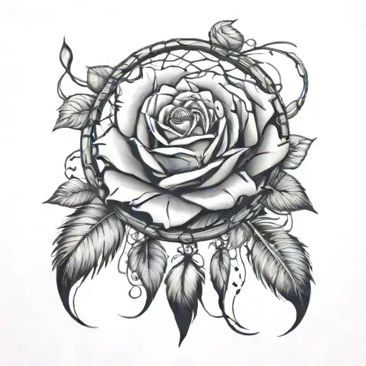 Rose And Dream Catcher
