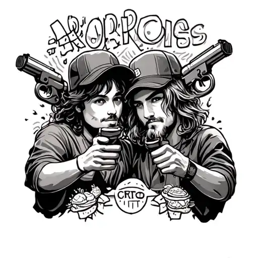 Brothers Couple Food Gun