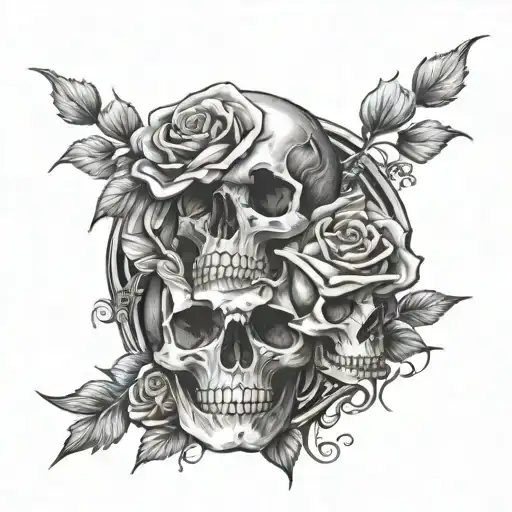 Skulls And Roses Blooming Love Kills Slowly