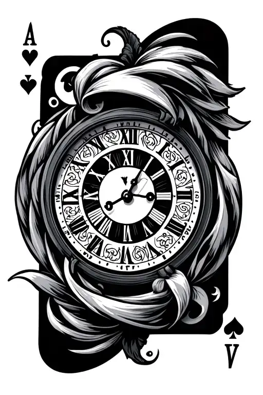 Clock And Joker Cards Logo