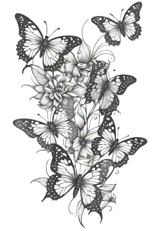 Sharp Line Butterflies That Are Flying Up And Whimsical