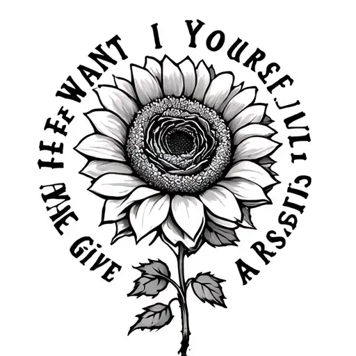 I Want The Words Give Yourself A Reason With A Sunflower And Rose Around The Words