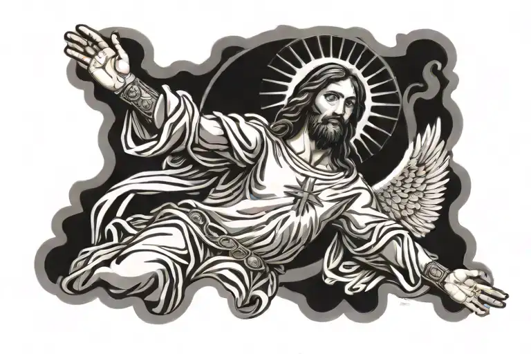 Jesus Christ Sleeve Tattoo Arch Angel Michael