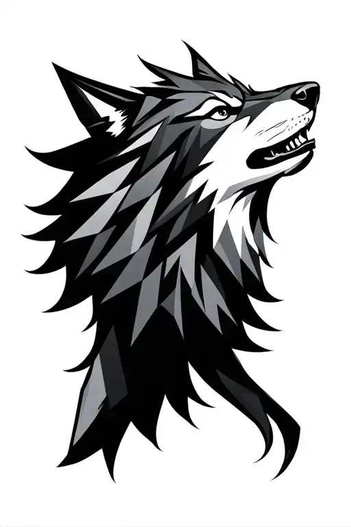 Geometric Wolf Howling Wolf