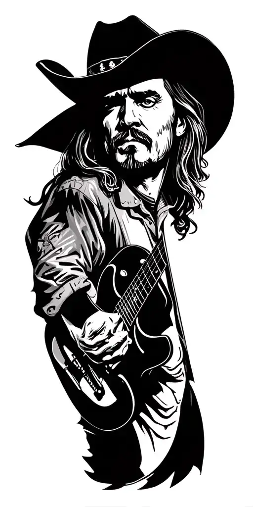 Outlaw Country Music Mural Featuring Characters