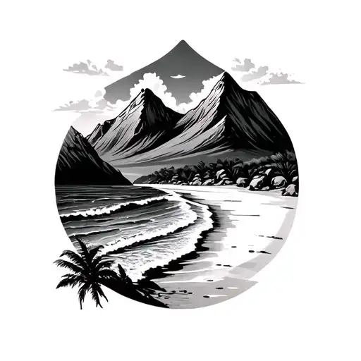 Beach And Mountain