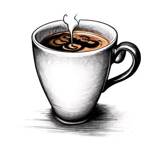 Heartbeat Line Turning Into A Coffee Cup And Pilates Pose