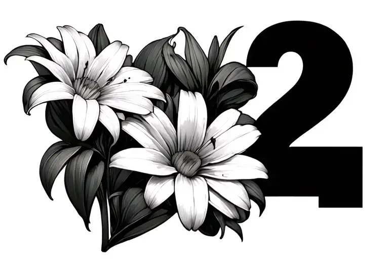 224 Lily Coming Out Behind The First 2 And A Daisy Behind The 4