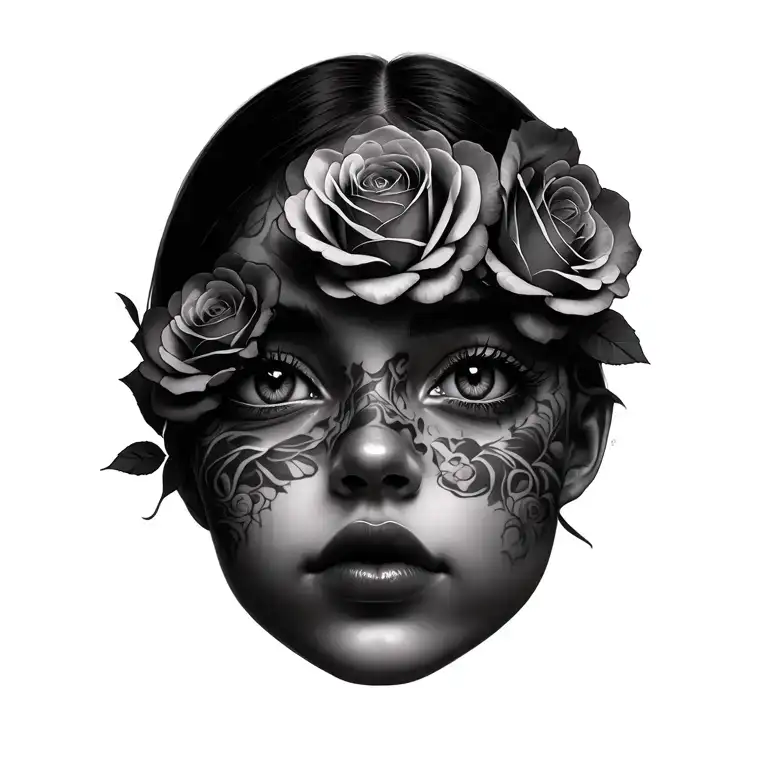 Girl With Roses In Her Eyes