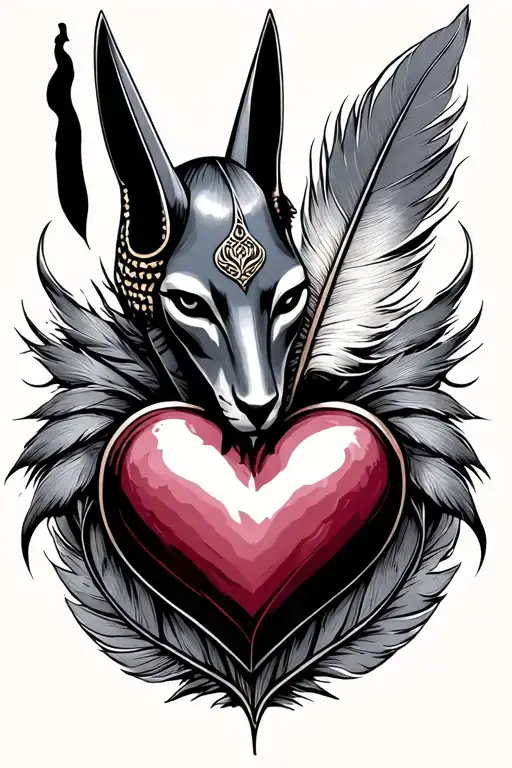 Anubis Weighing A Heart Against A Feather