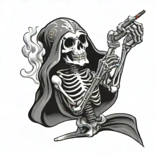 Star Wars Inspired Skeleton Smoking A Cigarette