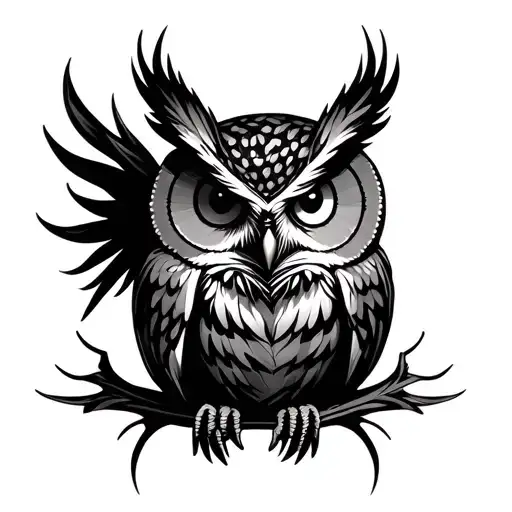 Owl With Something In The Middle