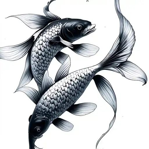 3 Koi Fish Swimming