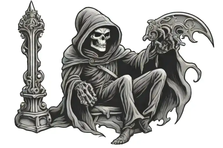 Grim Reaper Playing Video Games