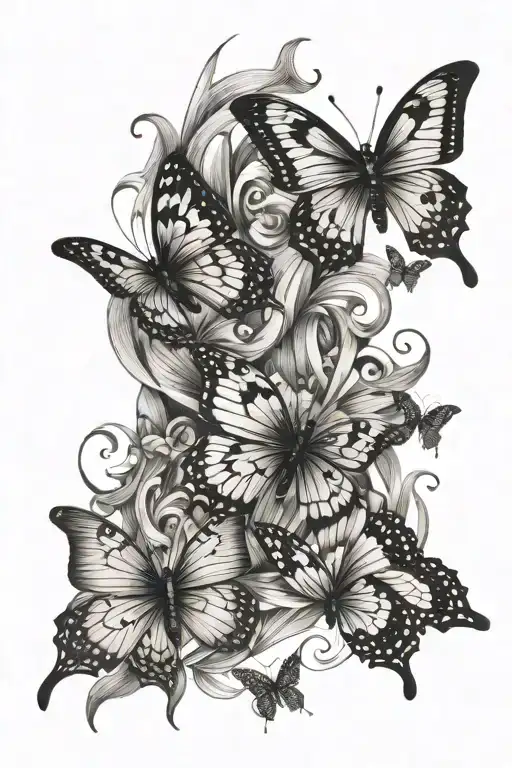 Butterflies Fluttering Word Written