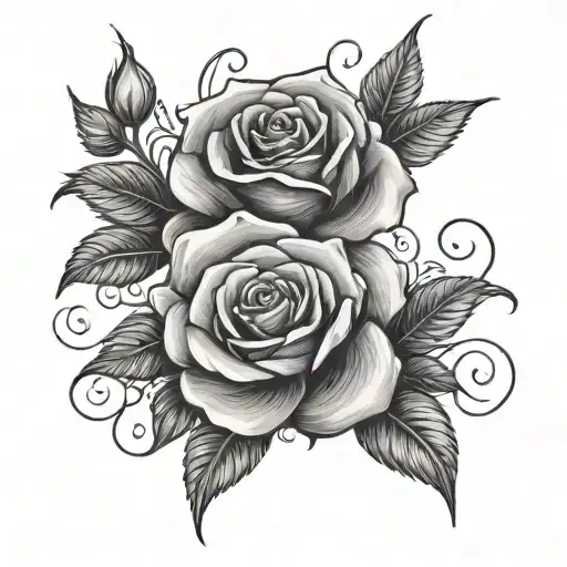 Roses With Roman Numerals As Stem