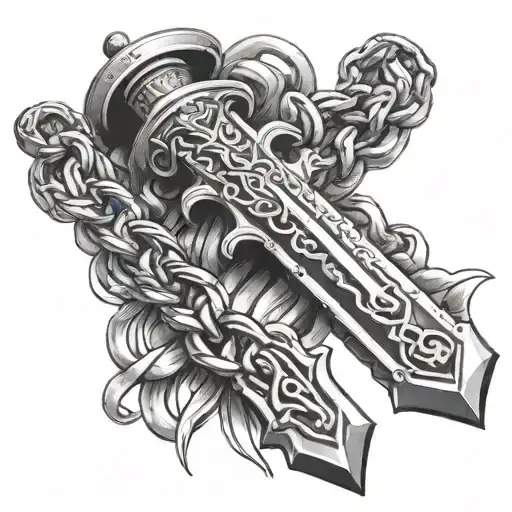 Roman Sword Wrapped In Chains