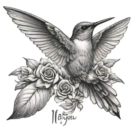 Hummingbird With Name Of Mayur