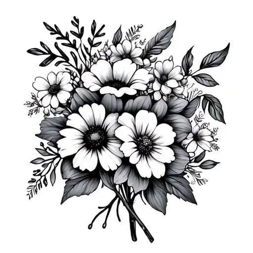 Flower Bouquet Of Birth Month Flowers Jan Feb Mar Apr May June July Sept Nov Dec