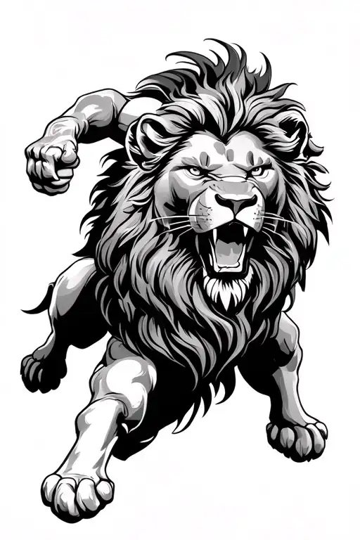 Gladiator Fighting Lion