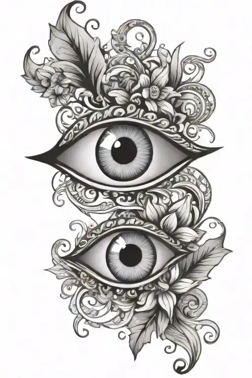 Evil Eye Floral Patterns Intertwined