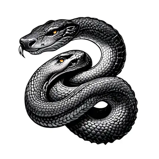 Leo Aries Zodiac With Earth Snake Coiled