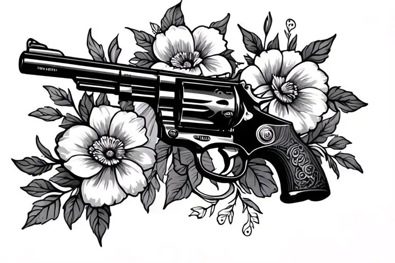 Western Revolver Shooting Flowers