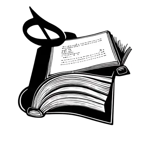 Books Fashion Music Note Intertwined Representing