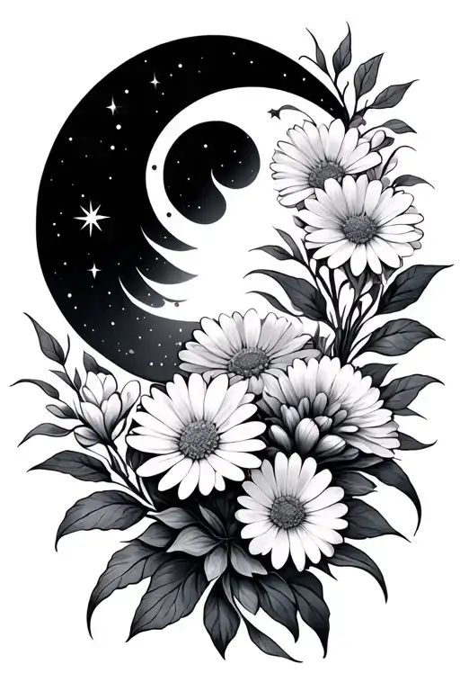 Sun Moon Aster Flowers