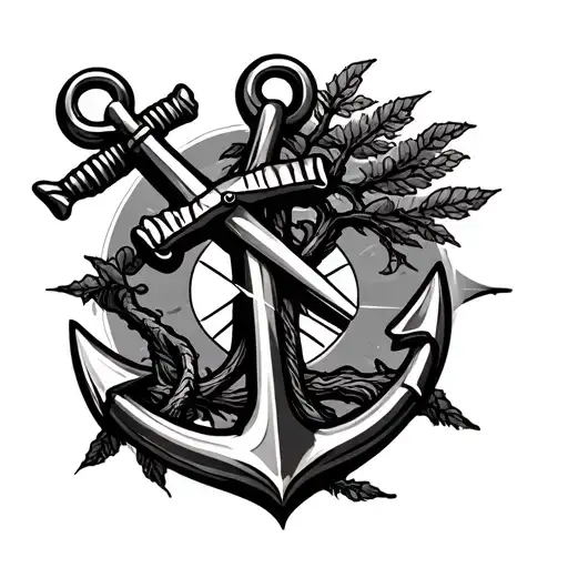 Anchor And Tree And Compass