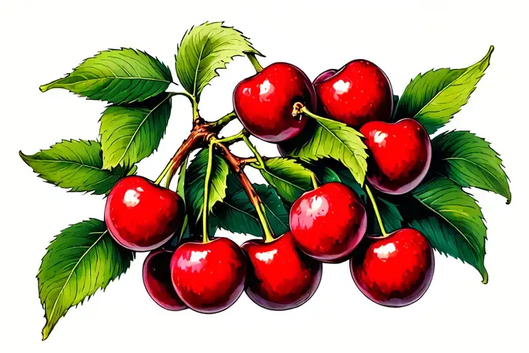 Cherry Fruit Tree Branch