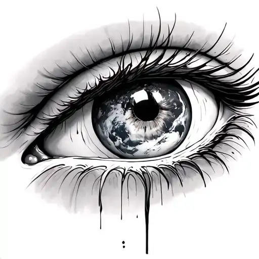 Crying Eye The Iris Is Planet Earth