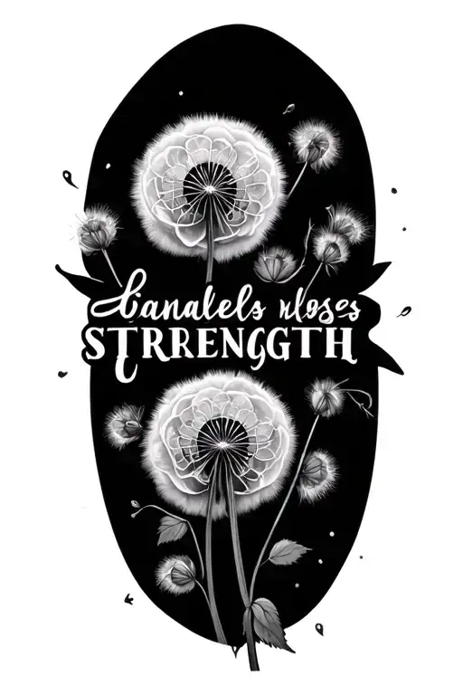 Dandelion Roses Word Strength Inspired