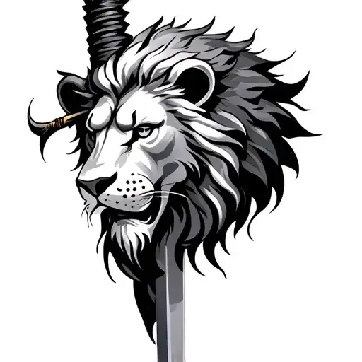 Sword And Lion Head
