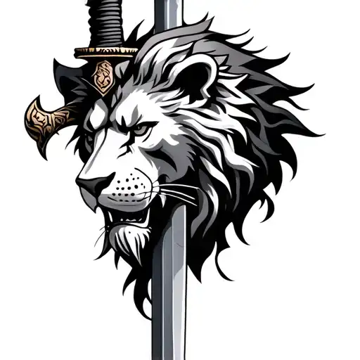 Sword And Lion Head