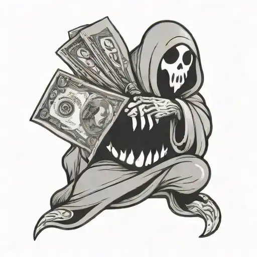 Ghost Holding Money Bag