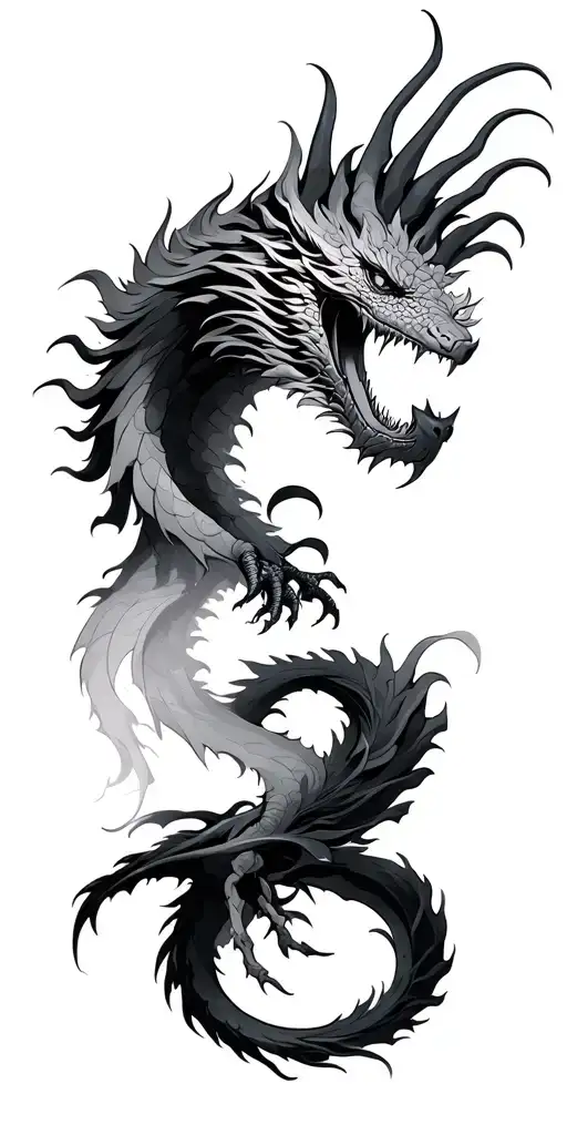 Dragon Head Looking With The Body Of A Phoenix Mix