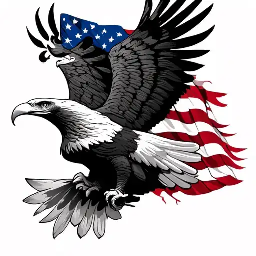 American Flag And Eagle