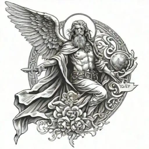 Ezekiel Biblical Angel Tattoo Design