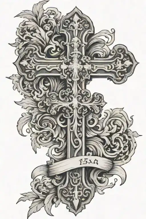 Cross With Italian Coat Of Arms In Background